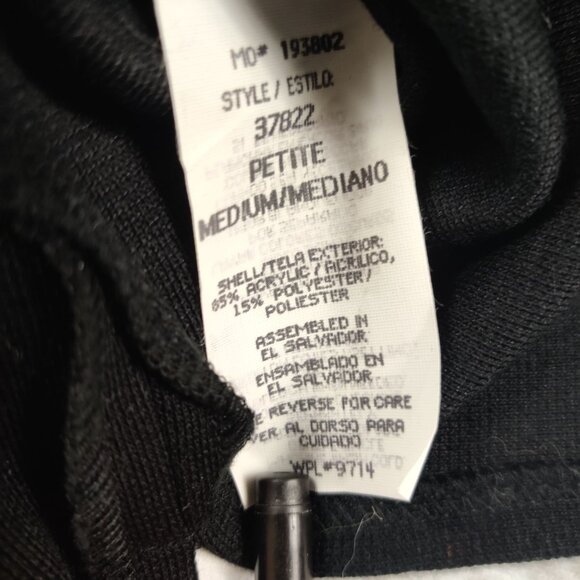 Sag Harbor Petite M Black Red Contrast Trim Button Front Blazer Vintage Retro - Picture 6 of 11